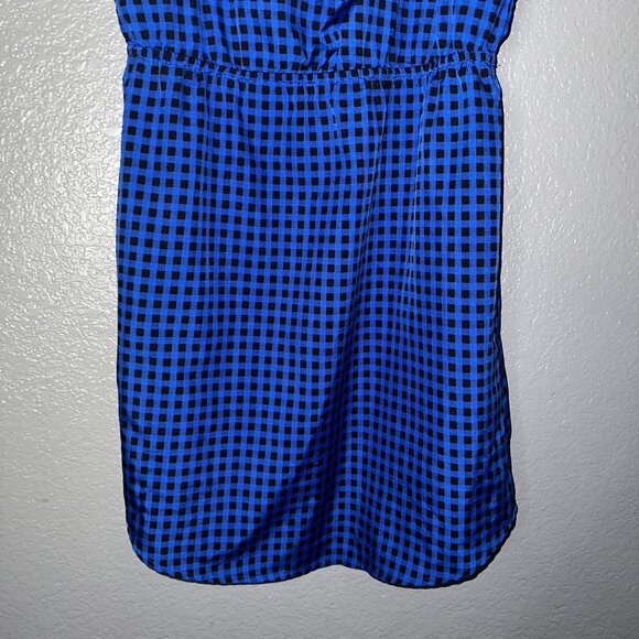 Roxy Blue Black Checkered Slip Dress Women’s XS Adjustable Strap Casual - Picture 3 of 8
